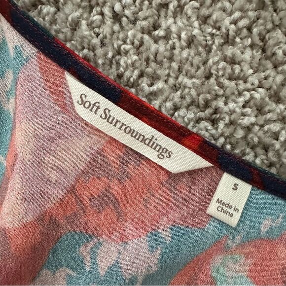 Soft Surroundings Printemps Abstract Flora Maxi Dress in Red Size Small - Picture 7 of 8